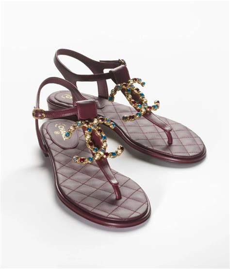 sandali strappo chanel|Chanel sandals cc logo.